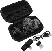 ULDIGI 1 Set Microphone Mini Microphone Wireless Microphones Compact Lapel Microphone Phone Cordless Microphone Clip Cordless Microphone Mic Cordless Polyester Fiber Wool Black