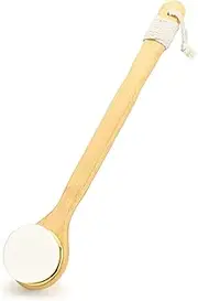 Sekonow Lotion Applicator for Back, Self Tanner Brush with Wood Long Handle, Super Soft Bristles Back Tanning Applicator for Sunless Tanner Sunscreen Cream Body Lotion, White