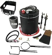 25KG Large Propane Smelting Furnace Kit with Crucible Tongs Set and 2-Part Sand Casting Flask Mold Frame (10x10x5 Inches), Foundry Casting Furnace Set for Melting Metal Gold Copper Aluminum