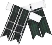 [UMAM] Kilt Flashes for Men with Heavy Buckle Adjusters, Plain & Tartan Kilt Sock Flashes (MacLean Hunting), Maclean Hunting, One Size