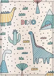 [Quttie] Passport Cover for Kids, Women and Men, Cute Travel Passport Holder, 36. Dinosaurs Volcano Pattern, Soft Cover