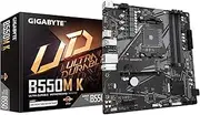 GIGABYTE B550M K Motherboard, Supports AMD AM4 Ryzen 5000 Processors, Micro-ATX, DDR4, Dual M.2, SATA 6Gb/s, Realtek GbE LAN, PCIe 4.0