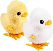 Abaodam 2Pcs Wind Up Animal Jumping Duck and Chicken Simulation for Party Favor for Developing Coordination and Motor Skills