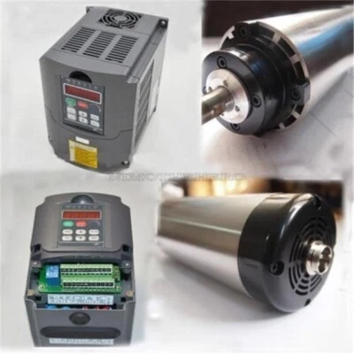 3 Phase Four Bearings 2.2KW Air Cooled Spindle Motor ER16 &Inverter Drive 220 rl