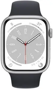 Apple Watch Series 8 - 32GB - Silver-Aluminum-Sport Band-Midnight - Cellular + GPS - 41mm - Silver - Aluminum - Midnight - Sport Band - Rubber - Refurbished (Good Condition)