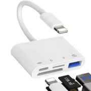 4 in 1 To TF SD Card Reader Camera USB OTG Adapter for iPhone iPad Mobile Phone