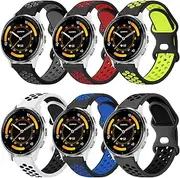 HAYONLIY 6 Pack Sport Bands Compatible for Garmin Venu 3/Vivoactive 4/Venu 2, 22mm Quick Release Soft Silicone Breathable Strap for Garmin Forerunner 255/255Music/265/265Music Men Women