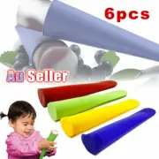 6Pcs Safe Pole Jelly Popsicle Maker Silicone Pop Mould Ice Cream Block Molds Icy
