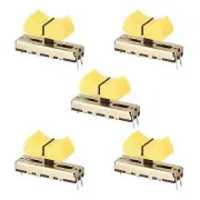 35mm Straight Slide Potentiometer B50K Ohm Yellow Black Knobs 5pcs