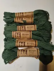 Vintage Paragon Tapestry 100% Wool Yarn color # 923 green Lot of 6 Skeins