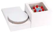 15 Sets Cake Boxes, 10x10x8 Inches Tall Bakery Boxes with Cake Boards, White ...