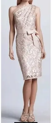 Tadashi Shoji Women 14 Primrose Sequined Lace One Shoulder Cocktail Dress #L