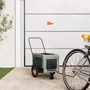 Pet Bike Trailer Grey and Black Oxford Fabric and Iron,Pet Pushchairs & Strollers 7.6KG-93930