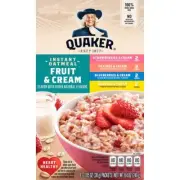 Quaker Instant Oatmeal Hot Cereal Fruit & Cream Variety Pack