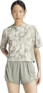 [adidas] JSD17 Women's Short Sleeve T-Shirt Train Essentials Full Pattern Print Flower Tie Dye Short Sleeve T-Shirt