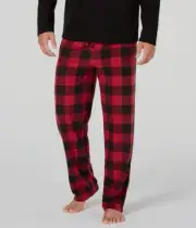 $66 Club Room Men's Black Plaid Pajama PJ Warm Fleece Pants Lounge Sleepwear L