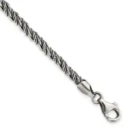 8.5 Inch Sterling Silver Antiqued Polished Rope Bracelet