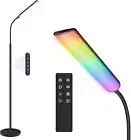 LED Floor Lamp, 15W Super Bright RGB Corner Lamp, 3000K-6500K 4 Color Temps Dimm