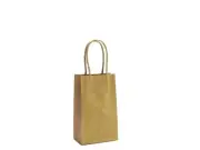 250 x KRAFT PAPER GIFT CARRY SHOPPING BAGS - BULK - BROWN - MICRO SMALL