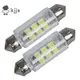 2x 白色 6 SMD LED 汽車內飾頂燈燈泡 DC 12V 全新 38mm