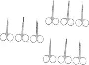 3sets Eyebrow Stainless Steel Scissors Mini Scissors Nose Hair Scissors Eyebrow Scissors Nose Hair Trimmer Silver 3pcs*3