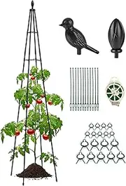 Uoqpty Cucumber Trellis,Plant Trellis Support for Vegetables - A-Frame 63 Inch Adjustable Height Plant Support Cage, Gardening Accessories for Flowers Vegetable Fruits