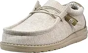 [Hey Dude] Men's Wally Chambray | Men's Loafers | Men's Slip On Shoes | Comfortable & Light-Weight, Nut, 12
