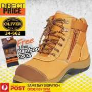 Oliver Work Boots 34662 Zip Side Steel Toe Safety Nubuck Ankle Boot Wheat Shoes