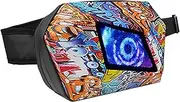 [Generic] Knight Pack Cycle Riding Luminous Single Shoulder Crossbody Hardshell Bag Multicolor Graffiti