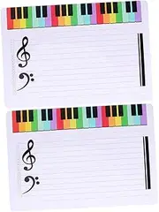 Operitacx 2pcs Rewritable Music Notation Whiteboard Lightweight Exercise Whiteboard Piano Stave Cards for Teaching