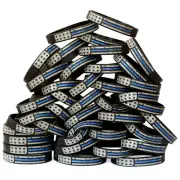 100 Worn Distressed USA Flag Wristbands with The Thin Blue Line Police Support