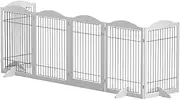 Dog Playpen Enclosure 6 Panel Pet Fence Wooden Play Pen Indoor Outdoor Pet Gate