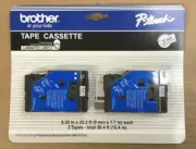 Brother P-Touch Laminated Tape Black on clear - 2 pack TCMOZ ✅❤️️✅❤️️ NEW
