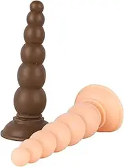 Reusable Butt Plug Anal Beads Soft Smooth Anal Dildo Masturbation Anal Plug with Suction Cup Anal Beads G-Spot Anus Expansion Penis Anal Sex Toys for Men Women(Flesh)