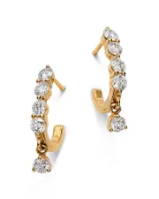 Moon & Meadow 14K Yellow Gold Lab Grown Diamond Dangle Hoop Earrings