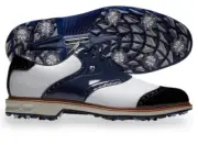 FootJoy Premiere Series Wilcox Mens Golf Shoes White Navy Patent Black 54323 NEW