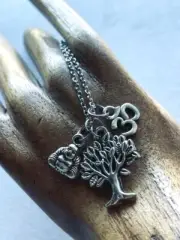 Life is Good Karma Mini Charm Buddha OM Ohm Bodhi Tree of Life Yoga Necklace