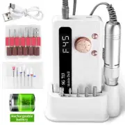 Professional Electric Nail Drill 45000RPM Cordless Rechargeable Nail Grinder