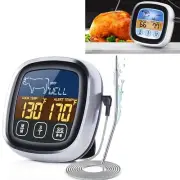 Digital Meat Thermometer with Waterproof Long Probe and Large Touchscreen LCD Ki