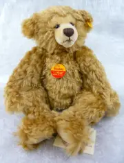 NWT ORIGINAL TAGS STEIFF CLASSIC SNOBBY JOINTED TEDDY BEAR GOLDEN MOHAIR 13"H