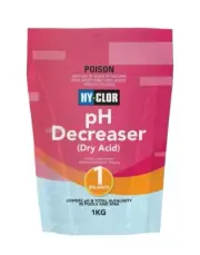 Hy Clor pH Decreaser Dry Acid 1kg Lowers Pool Spa PH and Alkalinity