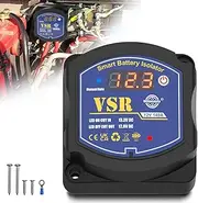 Split Charge Relay Dual Battery Isolator Voltage Sensitive Relay VSR Smart Battery Isolator 12v 140amp with Led Voltmeter for Marine Truck ATV UTV RV Boat Not Fit for Lithium Batteries