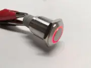 Pactrade Marine Red LED Ultra Flush Light Auto On-Off Push Switch Ring Button