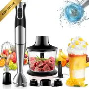 1000W 4-in-1 Electric Stick Blender, Stepless Speed, Stainless Steel