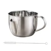 Oil Storage Can Kitchen Grease Bowl Grease Pot Stainless Steel Grease Strainer