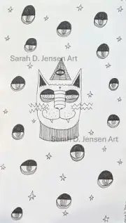 Original Outsider Ink Art | Trance | Black & White Ink Surreal Drawing Sketch