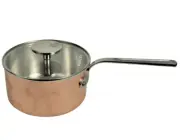 MAUVIEL Copper Sauce Pan with Glass Lid 6.3 inch One Handle France New