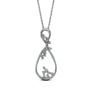 0.17 CT. T.W. Natural Diamond Scattered Infinity Pendant in 14K White Gold
