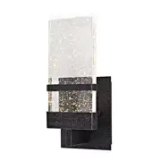 Ada Collection Integrated LED Outdoor Wall Sconce with Bubbled Glass, Hematit...