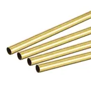 Brass Round Tube 6.5mm OD 0.2mm Wall Thickness 300mm Length Pipe Tubing 4 Pcs
